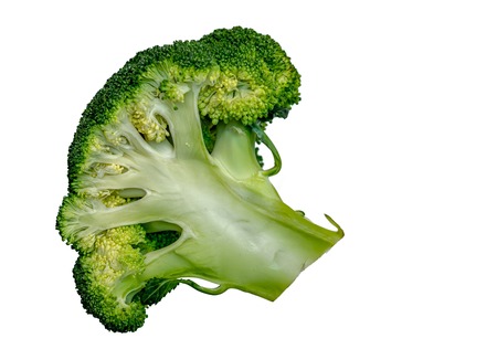 green cabbage broccoli isolated on white backgroundの写真素材