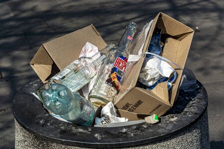 place to dump garbage on a city streetのeditorial素材
