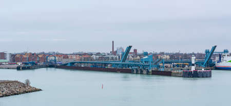 Trelleborg, sweden, 24.11.2018: the ferry docked in the Swedish portのeditorial素材