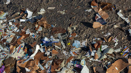 Sweden, Orebro, 24.02.2020: Waste paper for Recycling. Background of paper textures, Paper garbage...