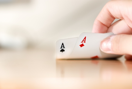 Poker pair of Acesの写真素材