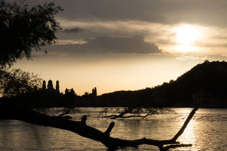 Panorama from Passau  - view from the danubeの写真素材