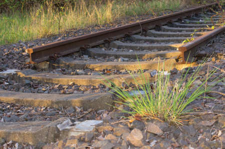end of track in Leipzigの写真素材