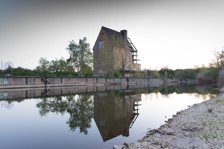 a old storehouse in Leipzigの写真素材