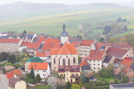 a tiny village from bird viewの写真素材