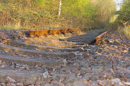 end of track in Leipzigの写真素材