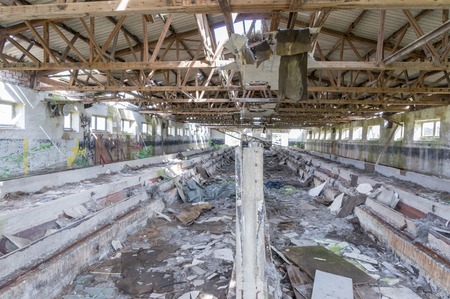 dilapidated barrack in Saxony-Anhaltの写真素材
