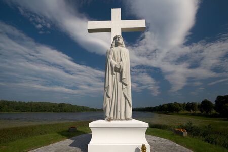 Monument near the Aglona church,Latviaの写真素材