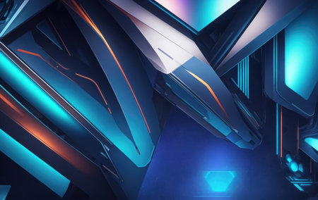 Abstraction of curvilinear bluish shapesの素材