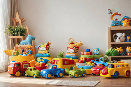 Colorful toys in a child's room.の素材