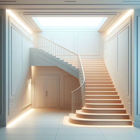 Stylish design of the staircase going upの素材