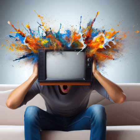 A man with a TV instead of a head. Abstraction.の素材