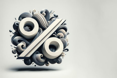 Percent sign. 3D image. Place for textの素材