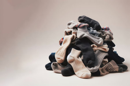 A big pile of dirty socks. Space for textの素材