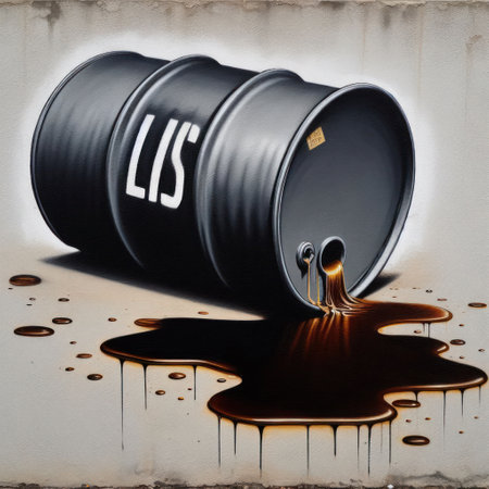 Oil leaking out of the barrelの素材