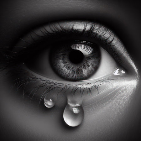 Close-up tear under the eyeの素材