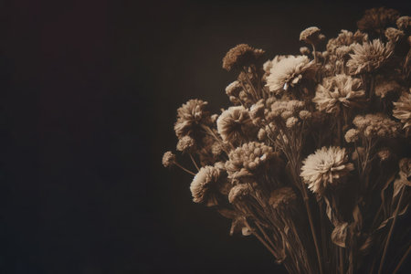 A withered bouquet of flowers. Space for textの素材