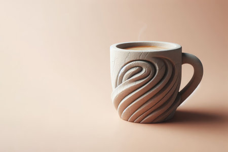 Stone cup on a clean background. Space for textの素材