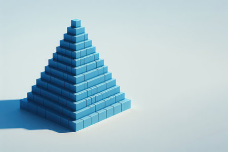 Pyramid of blocks on a clean background. Space for textの素材