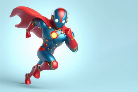Superhero on a clean background. Space for textの素材