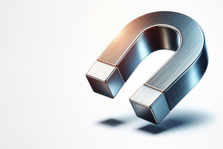 Magnet close-up on a light background. Space for textの素材