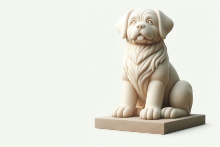 Stone sculpture of a dog. Space for textの素材