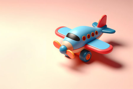 Small toy airplane on a clean background. Space for textの素材