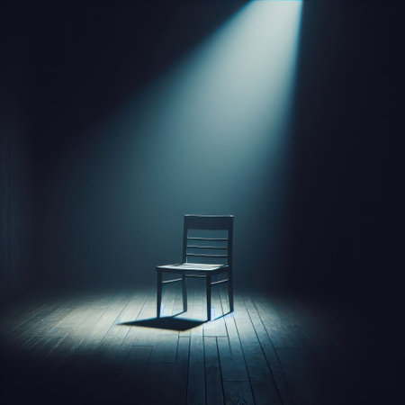 A single chair in an empty roomの素材