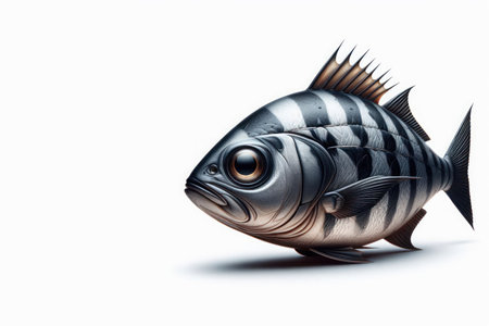 Fish on a white background. Space for textの素材