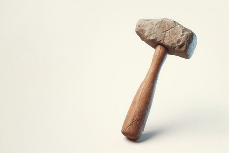 Stone hammer. Space for textの素材
