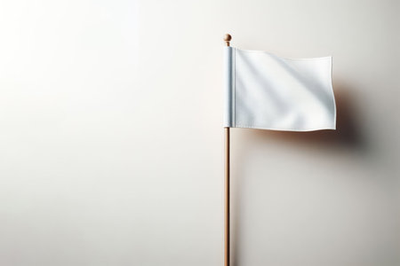 White flag on a clean background. Space for textの素材