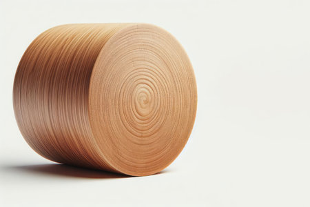 Wooden cylinder on a clean background. Space for textの素材