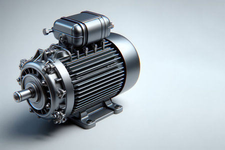 Electric motor on a clean background. Space for textの素材