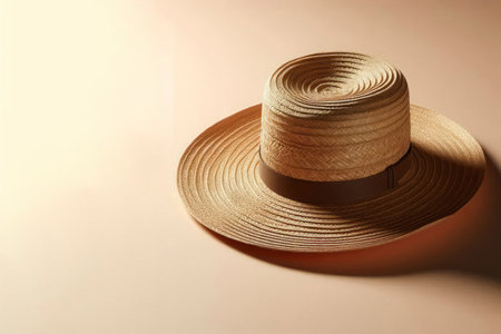A single straw hat. Space for textの素材