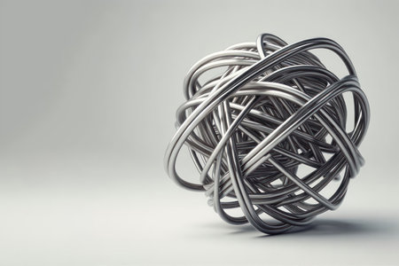 Tangled wire. Space for textの素材