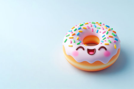 A beautiful donut on a clean background. Space for textの素材