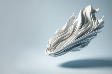 A piece of light fabric falling to the surface. Space for textの素材