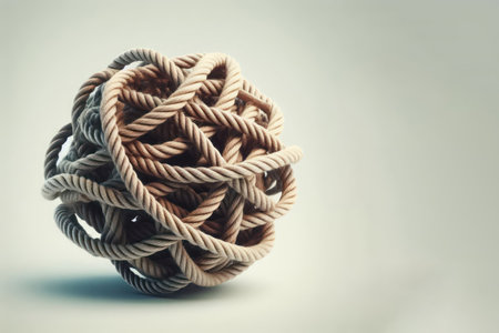 A ball of rope. Space for textの素材