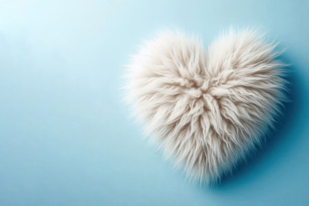 A soft, fluffy, loving heart on a clear background. Space for textの素材