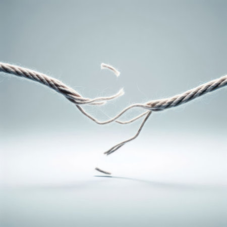 Broken rope. Space for textの素材