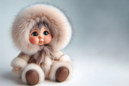 A small Eskimo doll. Space for textの素材