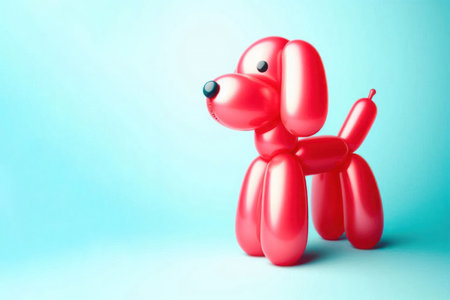 Dog made from a balloon on a clean background. Space for textの素材