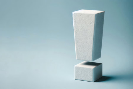 Concrete exclamation mark. Space for textの素材