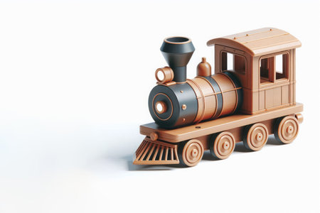 Toy train on a light background. Space for textの素材