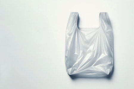 Plastic bag on a light background. Space for textの素材