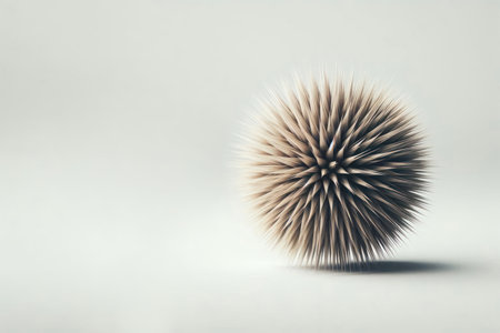 A prickly ball on a light background. Space for textの素材