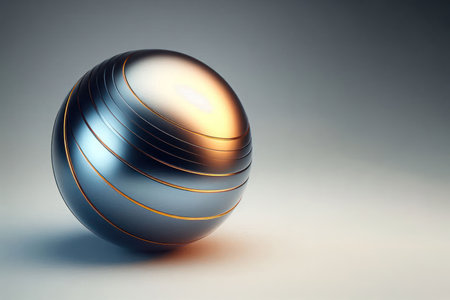 Metal ball on a clean background. Space for textの素材