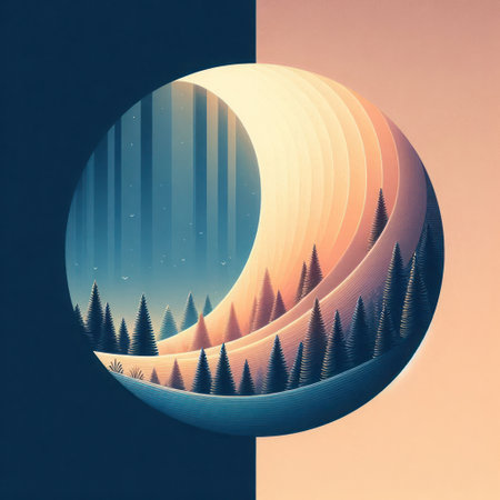 Abstract forest inside a circleの素材