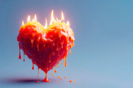 Melting hearts. Space for textの素材