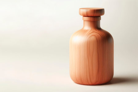 Wooden bottle on a light background. Space for textの素材